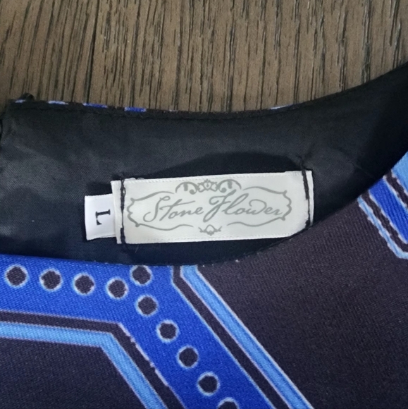 Blue patterned dress 👗 - Picture 4 of 8